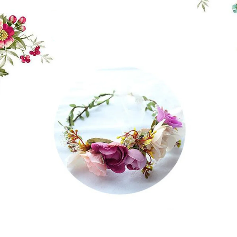

1Pcs Simulation Rose Fabric Hair Band Lightweight Durable Creative Handmade Rose Wreath Suitable for Parade Sports Games