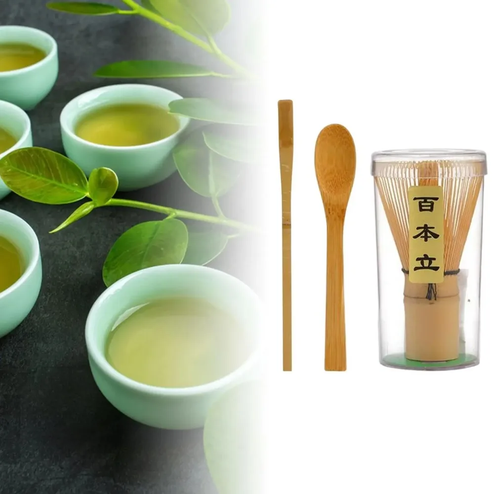 Matcha Whisk Set - (Chasen) Traditional Scoop (Chashaku)  Tea Spoon Traditional Cup Handmade From 100% Natural Bamboo