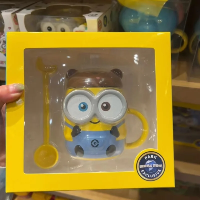 2025 NEW HOT Genuine Universal Studios Minions Bob 350ml Kubek Ceramiczny Kubek do Kawy Kubek z Pokrywką Kubek do Kawy Śliczny Kubek Bob Prezenty