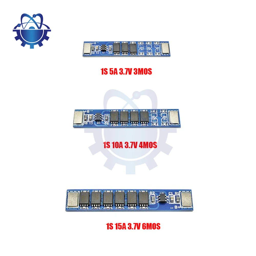 BMS 1S 5A 10A 15A 3.7V 18650 Lithium Battery Charge Protection Board 3MOS 4MOS 6MOS PCM Over Charge Protect for 18650 Battery