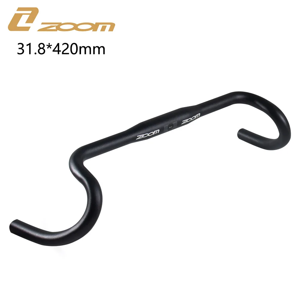 ZOOM 31.8mm Ultralight Aluminum Alloy 700C Road Bike Handlebar Racing Bicycle Drop Bar 420mm Bent Bar Bike Parts