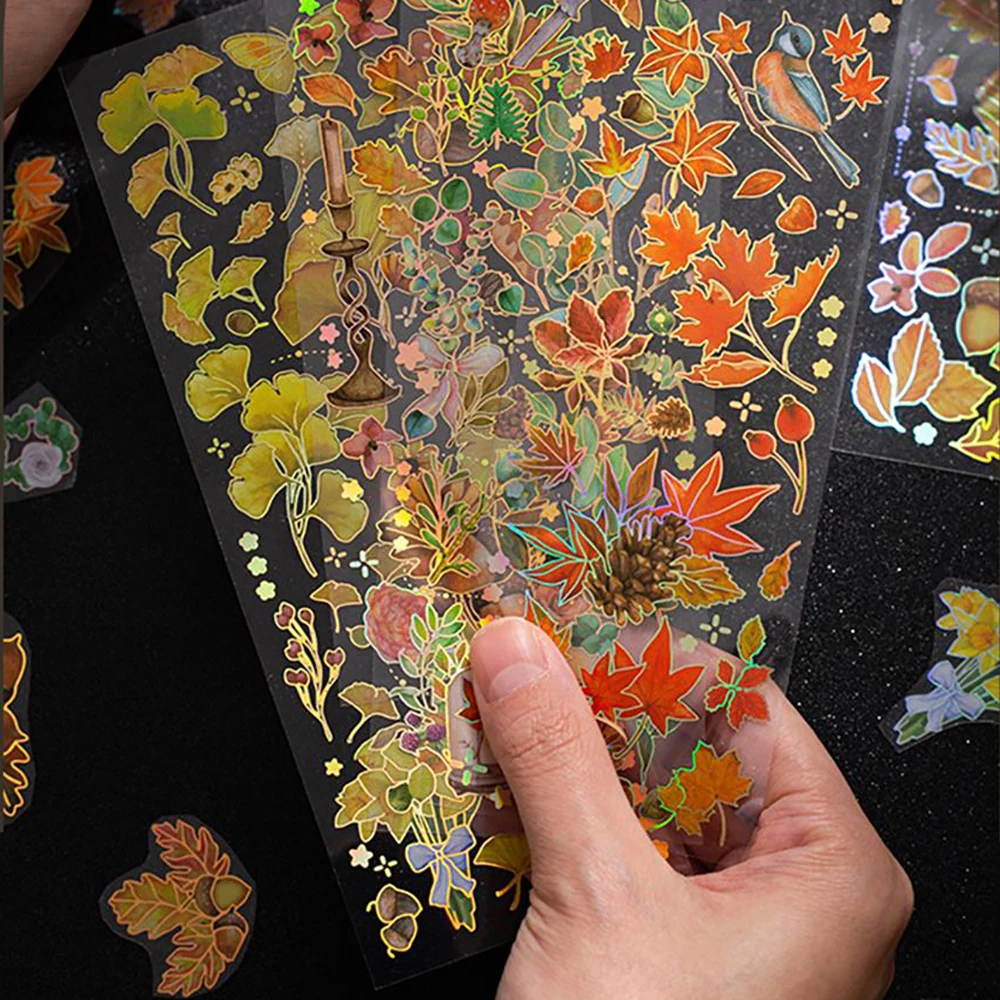 Cuaderno maravilloso como carillón de viento, cuaderno de Collage estructurado, pegatinas blancas translúcidas impermeables y duraderas, pasta de Material