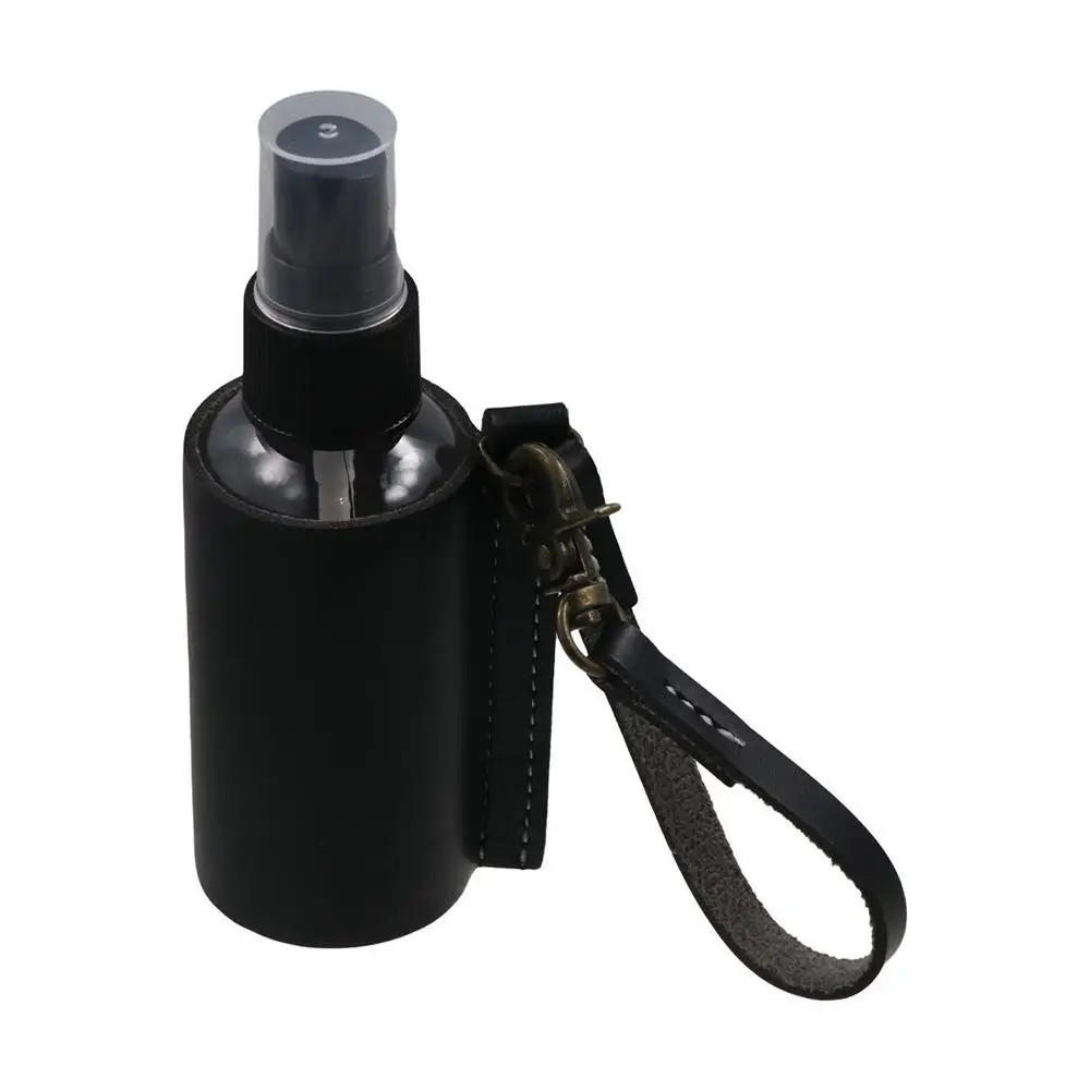 ซองหนังสำหรับใส่ขวดสเปรย์ 60 มล. พร้อมพวงกุญแจ ขวดสเปรย์แบบเติมได้ ขวดแบบใช้ซ้ำได้ พวงกุญแจสำหรับใส่เจลล้างมือ