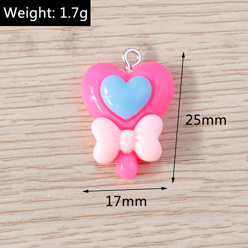 Tusember 15 Stück/Set 17*25mm Niedliche Mädchen-Schleifenzauberstab-Anhänger für Schmuckherstellung, Süße Ohrringe, Halsketten-Anhänger, Kinderspielzeug – Detail 1