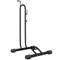 Sportnow Floor Bicycle Stand Vertical and Horizontal Bicycle Parking with Adjustable Hooks
