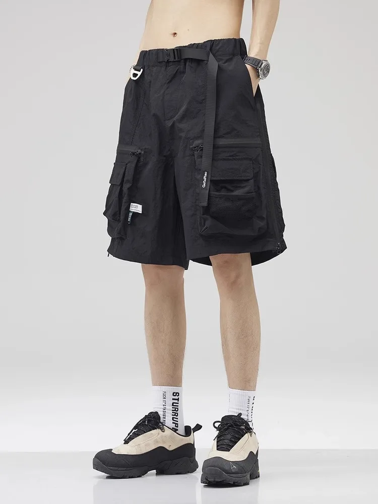 

Men's Summer Heavy Du Qui Dry Cool Feeling Workwear orts Casual Beach Five-Quarter Length Trousers Faionable Loose Fi...