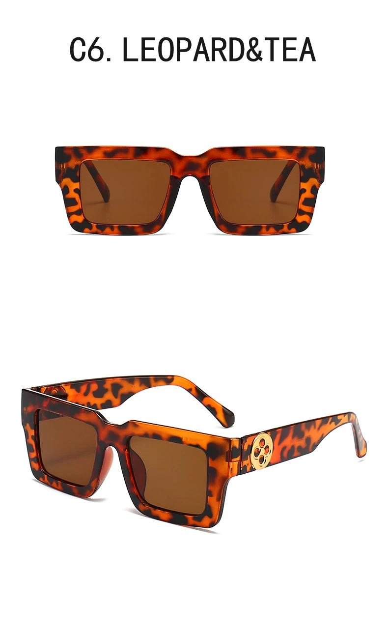 Neue Retro Quadrat Sonnenbrille Für Frauen Männer Blume Dekoration Mode Damen Sonnenbrille Ins Heißer Schattierung Brillen UV400 – Detail 15