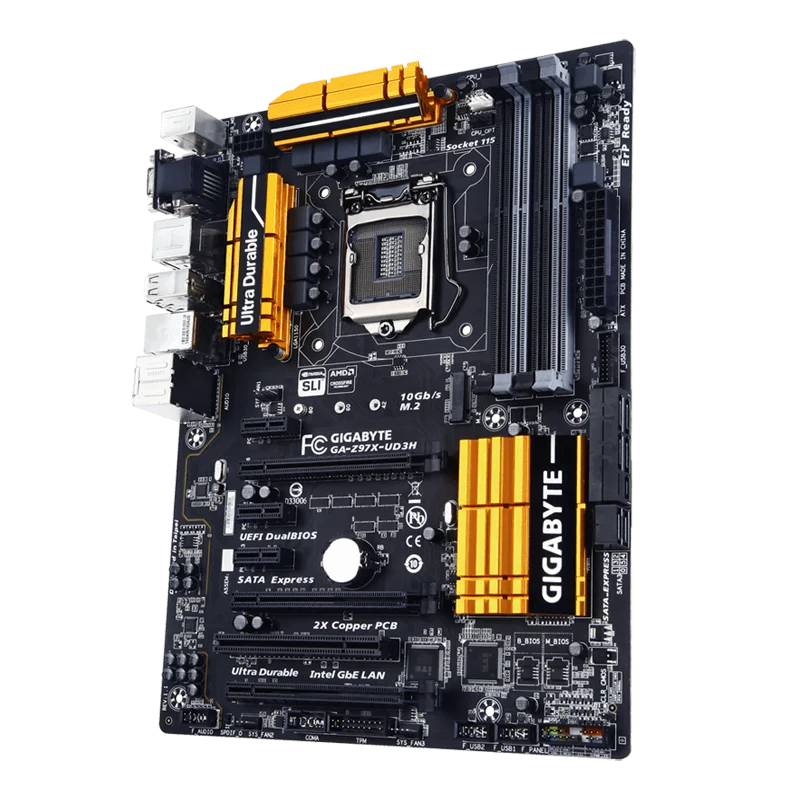 جيجابايت Z97X UD3H اللوحة LGA1150 DDR3 32G M.2 + VGA + DVI + HDMI ATX