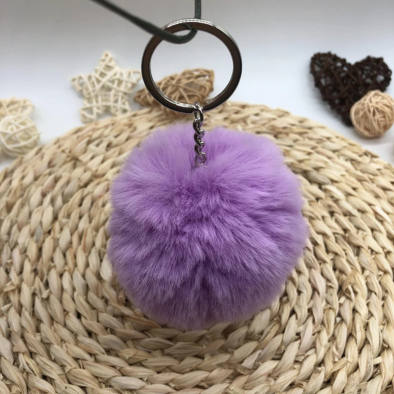 Wholesale Multicolor Furry Pom Pom Keychain, Fun Gift