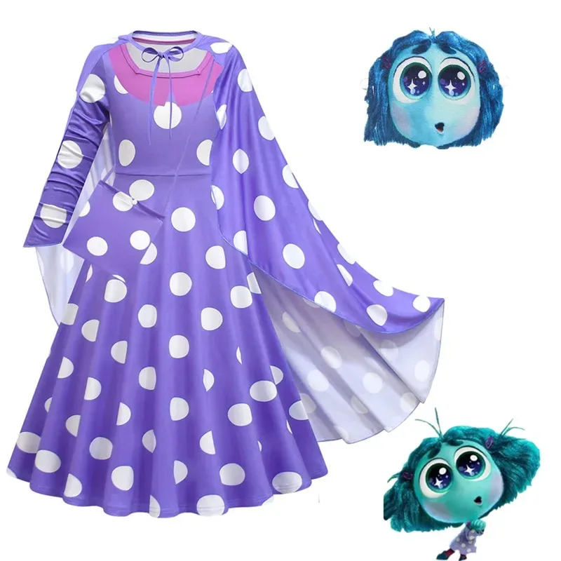 Inside Out Envy-Disfraz de Cosplay para niños, Vestido de princesa para niñas, Vestido de fantasía Inside Out, conjunto de 2 bolsas, traje de fiesta de Halloween