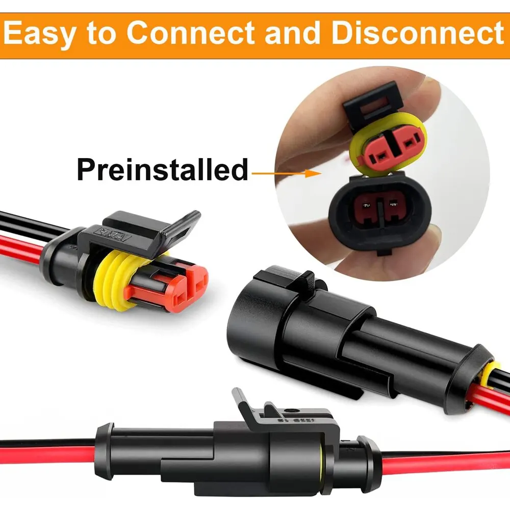 16 AWG Waterproof Wire Connectors Automotive Electrical Connectors Quick Disconnect Wire Connectors 2/3/4 Pin