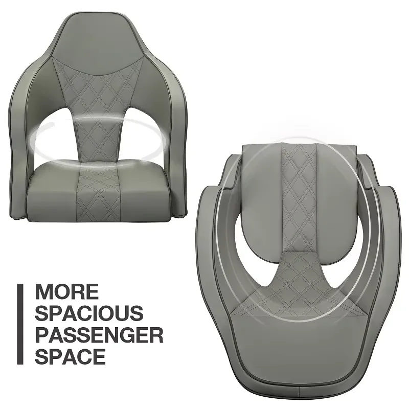 Deluxe Pro Waterproof High Back Flip Up Boat Seat Luxury Marine Fishing Captain Chair Custom Logo  Yacht Deck