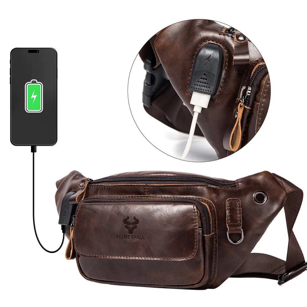 Męska saszetka biodrowa z prawdziwej skóry, codzienna nerka, modna torba na pasek, etui na telefon komórkowy, podróżna torba crossbody na klatkę piersiową.