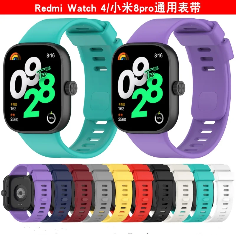 High Quality Soft Silicone Watch Strap for Redmi Watch 4 Replacement Bracelet Wristband for Xiaomi Mi Band 8 Pro Watch Accessoy