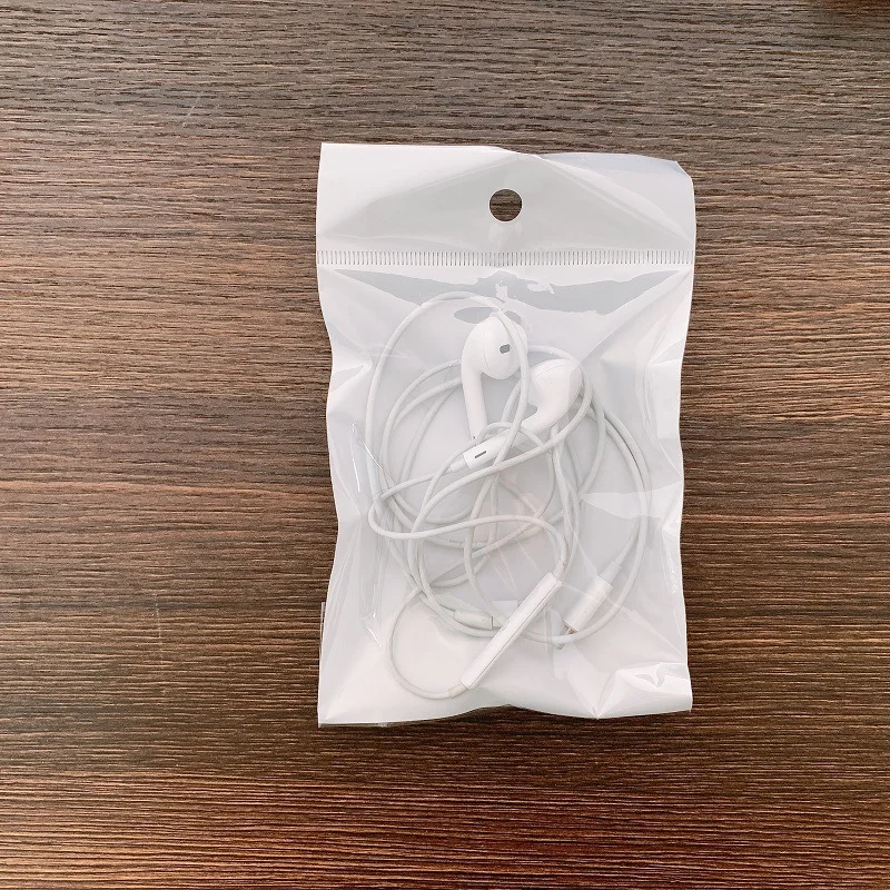 100 white pearl film ziplock bags small commodity translucent digital accessories packaging bags custom printed logo view 3