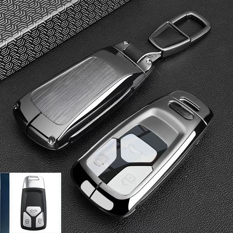 

Premium Zinc Alloy Key Cover Case for Audi A4L/A3L/A6L/A5L/Q5L/Q4/Q6/Q7/Q8/A7/S4/S5/A8L - Protective Key Fob Shell Key Bag Chain