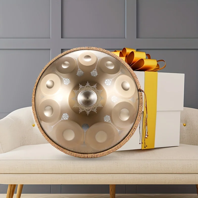 

Высокое качество резной узор 432 Гц 10 нот Handpan барабан игровой экзамен бубен 22 дюйма D малая стальная барабан для начинающих