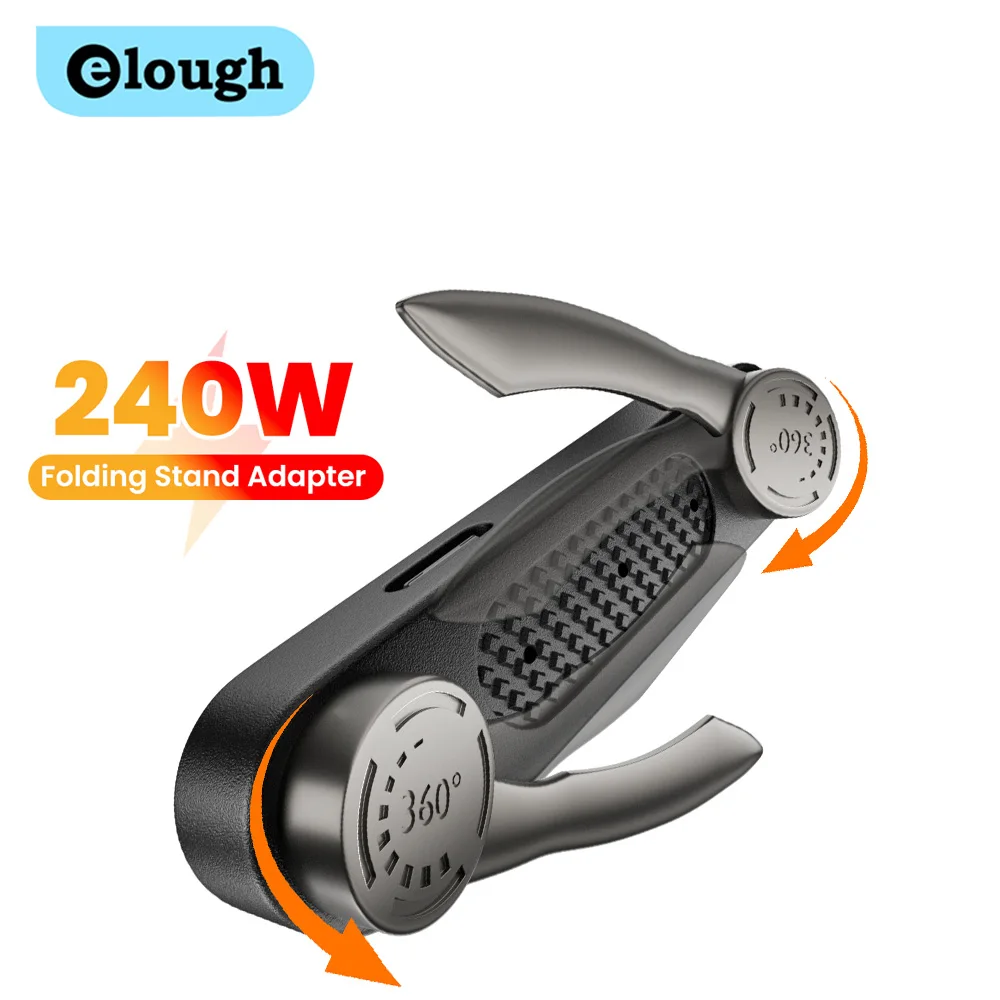 Foldable Phone Stand USB-C Male to Female Adapter 240W PD Fast Charging 40Gbps Data Transfer Type C Charging Bracket Converter