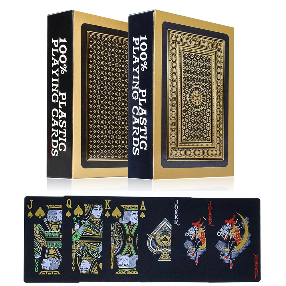 

55 Cards/Bag Waterproof Big Number Poker Board Game Playing Cards for Table Games ,Poker Collection Comes with PP Storage Box