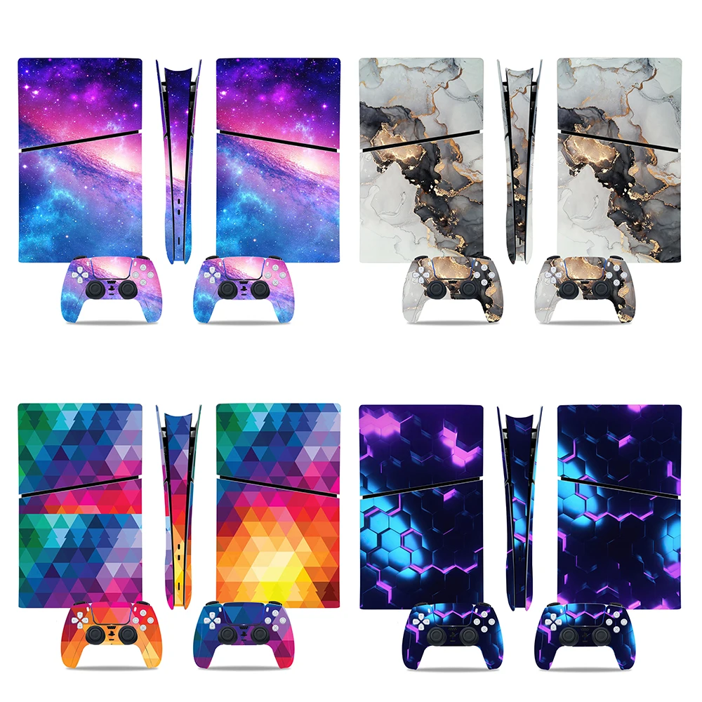 Sticker Cover for PS5 Slim Digital Console Skin Vinyl Decal Protective Cover Wrap for PS5 Slim Digital Edition Controller