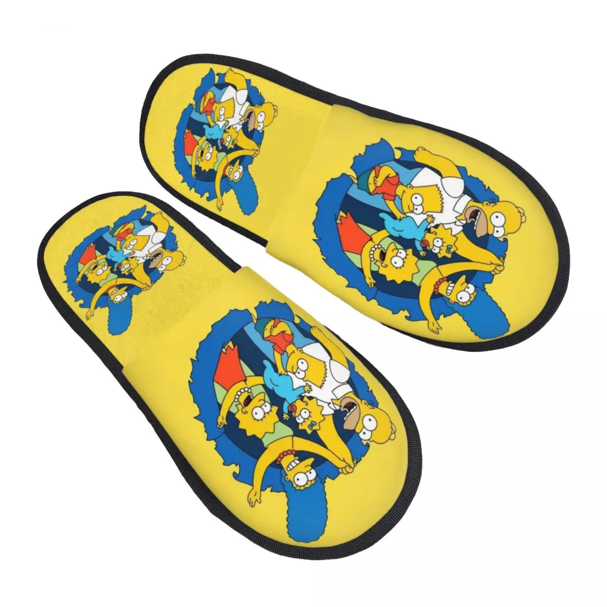 Custom The Simpsons House Slippers Women Cozy Memory Foam Bart Homer Slip On Bedroom Slipper Shoes