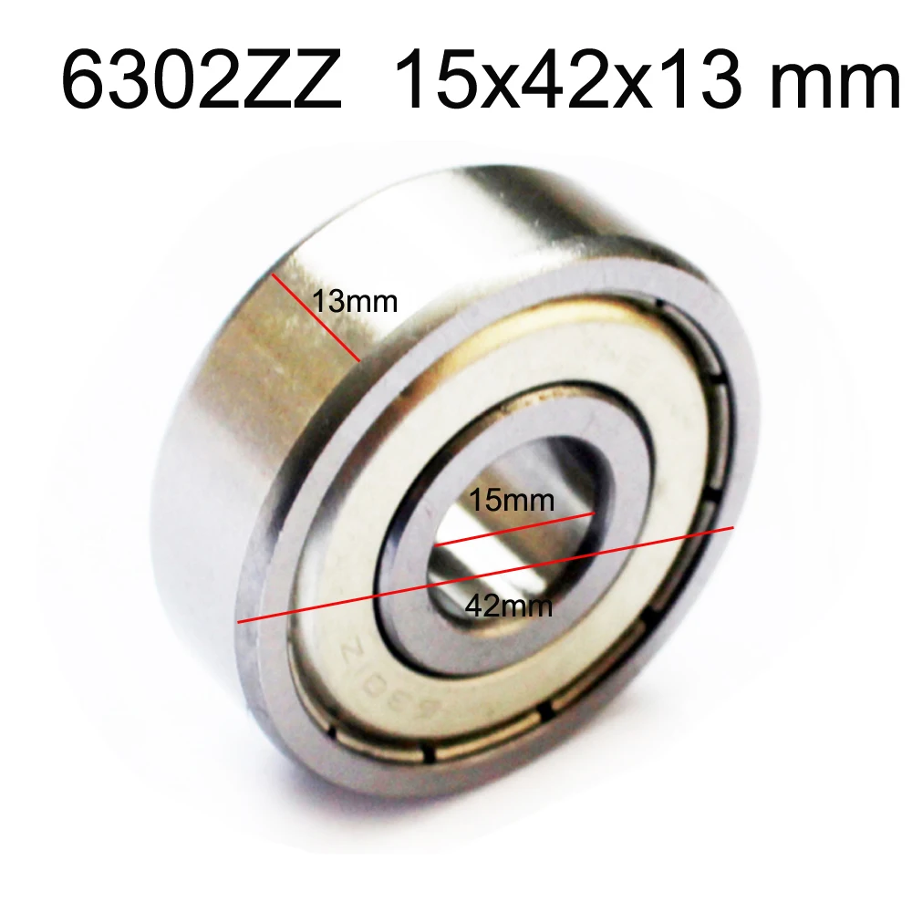 3PCS Sealed Steel Ball Bearing 15x42x13 MM 6302ZZ 15MM Diameter 6302 Deep Groove