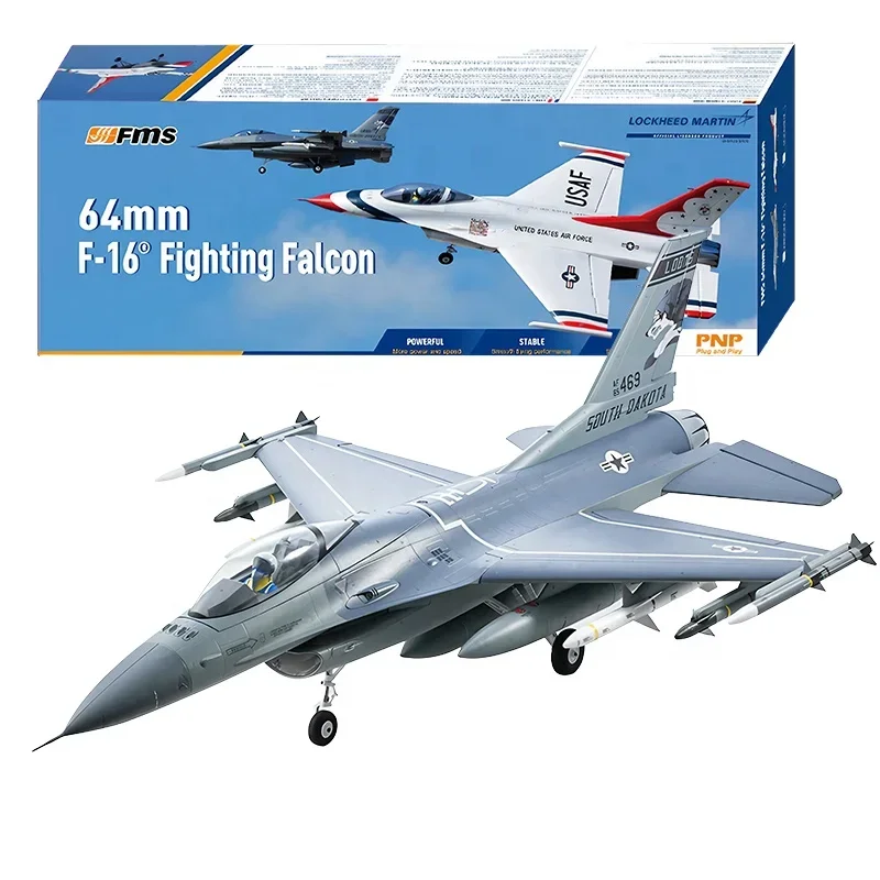 FMS Radio Control Electric Airplane Model RC Jet Fighter PNP EPO 6CH EDF 64mm F-16 Fighting Falcon Brushless 40A ESC 9G Servo