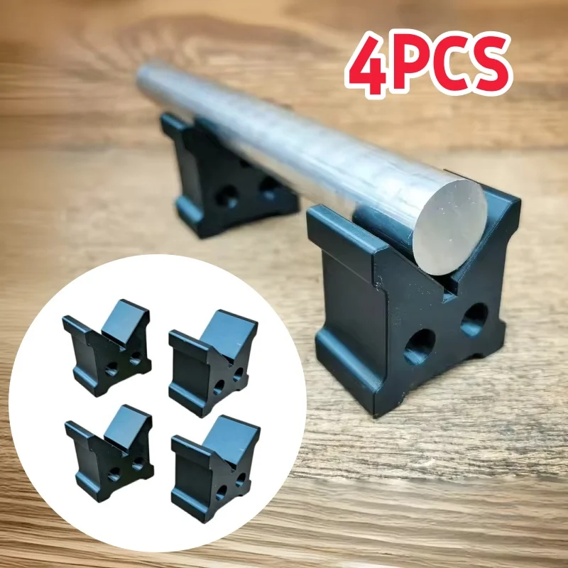 2/4PCS Lathe Machining Cylinder Positioning Bracket V-shaped Block Support Block 90 ° Round Steel V-shaped Clamp Fixing Bracket