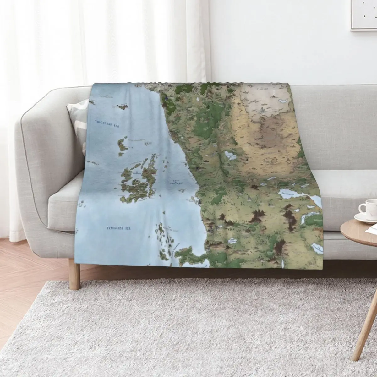 

West Faern. Forgotten Realms detailed map Throw Blanket Bed covers Plaid on the sofa Cute Plaid for babies Blankets