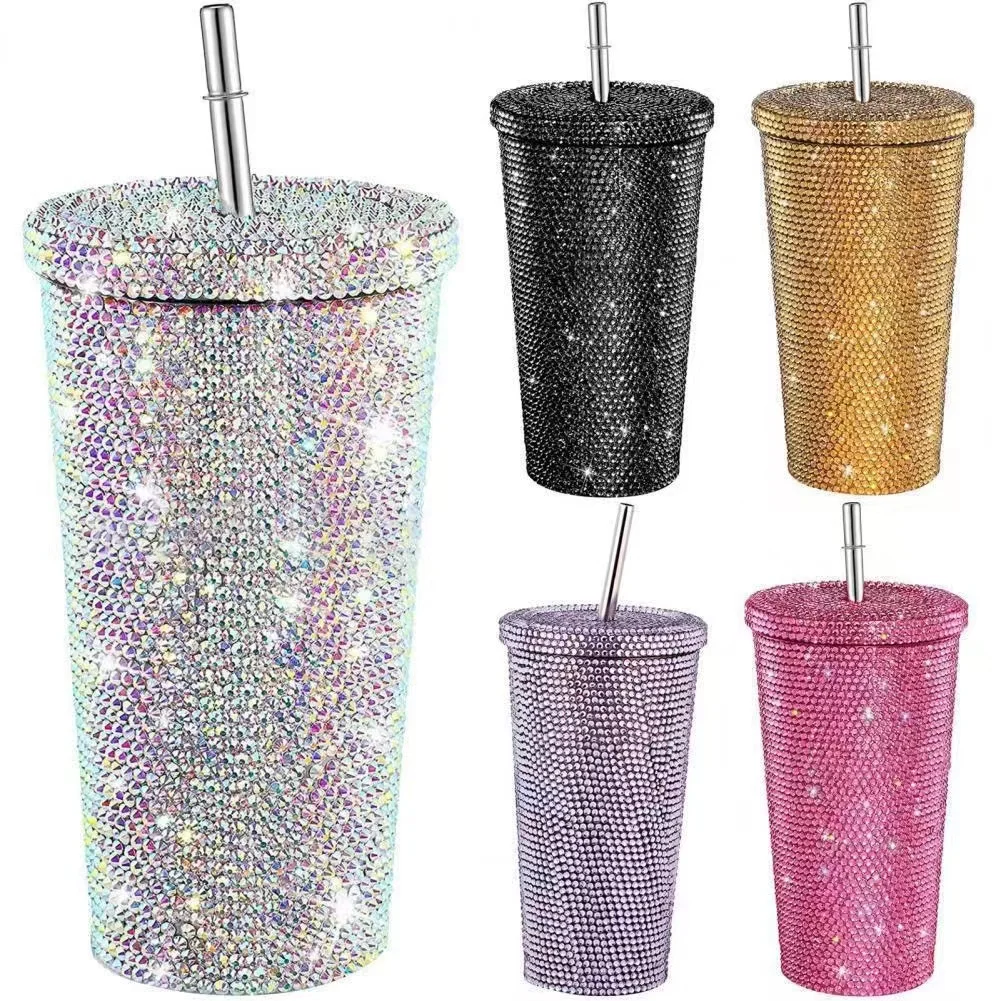 

Insulated Diamond Cup Stainl Steel Water Bottle with St High Value Diamond Embedded Travel Water Cup Japanese Sle
