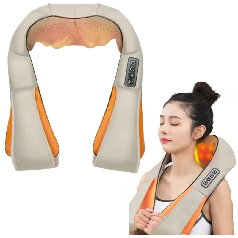 

Electric Neck Massager Featuring 8 Rotating Heads Infrared Heat Therapy for Muscle Pain Relief Use with Overheat Protection
