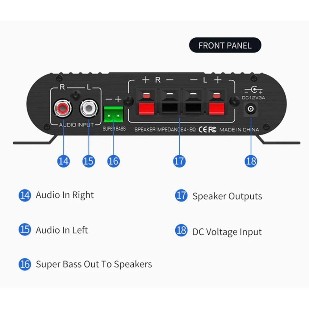 LEPY 838 USB بلوتوث مضخم الصوت HIFI 2.1 12 فولت سيارة المنزل مكبر للصوت U القرص ضياع مناسبة لمكبرات الصوت 4-8 أوم