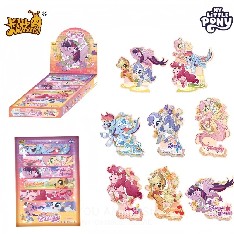 

KAYOU Genuine My Little Pony Friendship Painting Colorful Edition Acrylic Collection Card Anime Peripheral Flash Card Gift