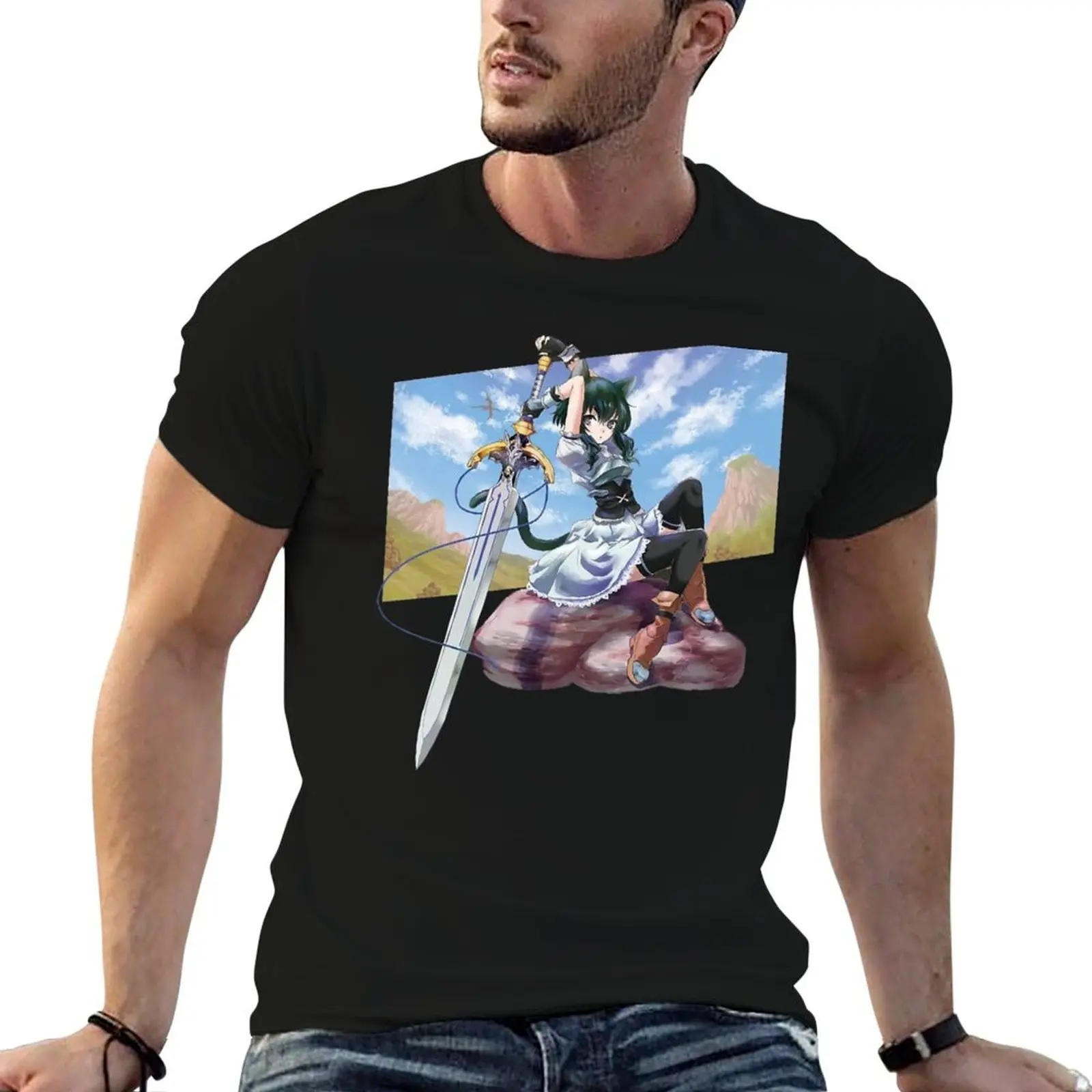 

t shirt shirts man reincarnated cotton cotton as sword T-Shirt 100% t [BESTSELLER] a quality high