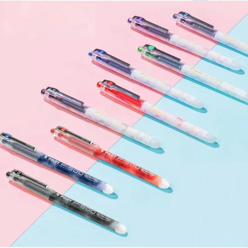 6pcs Japan PILOT Needle Gel Pen Limited New Gold Label P500 Straight Liquid Large Capacity Signature Pen 0.5mm Stationery