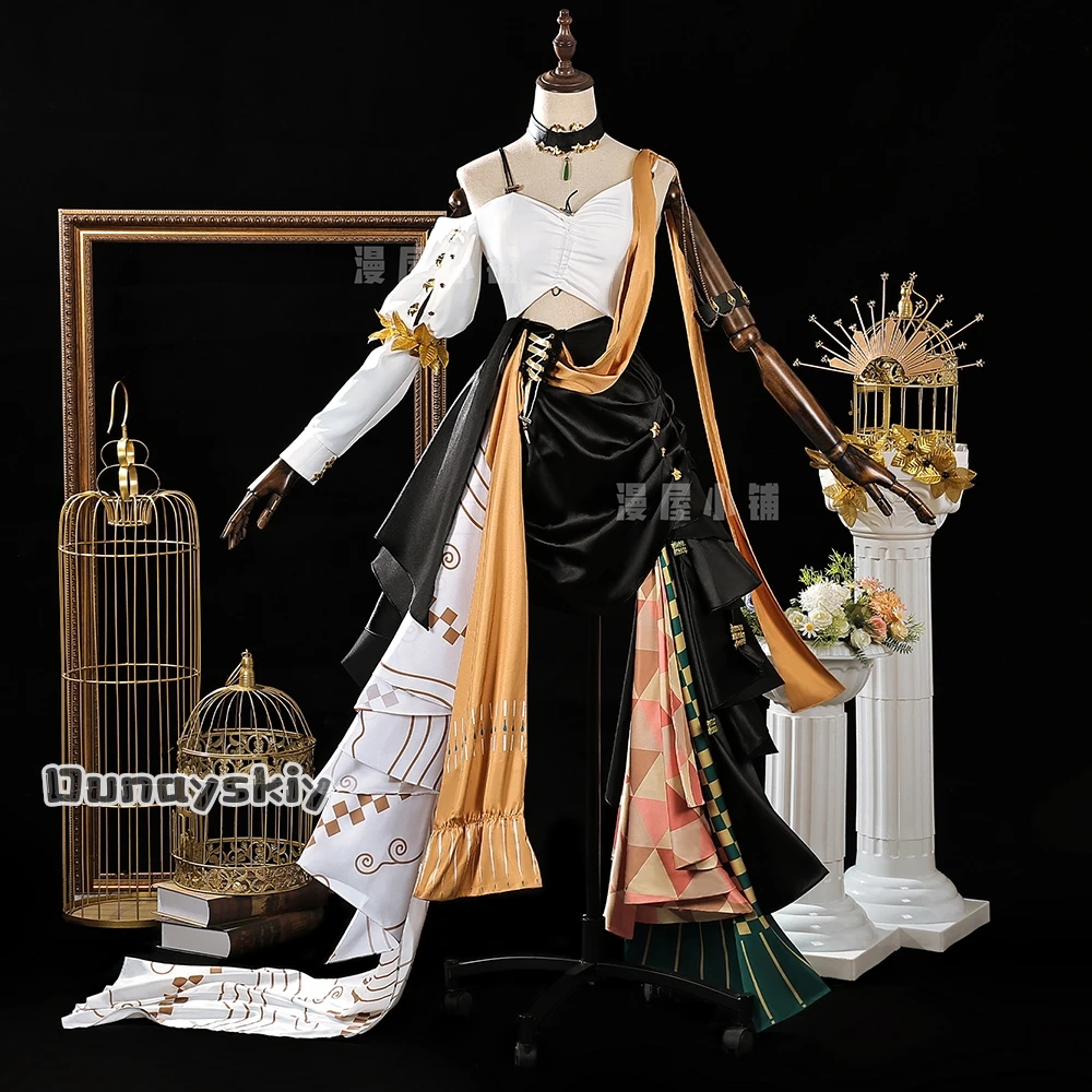 Muelsyse تأثيري لعبة الفرسان زي Muelsyse جديد الجلد فستان طويل شعر مستعار حذاء الدعاوى هالوين المرأة موحدة للعب الأدوار