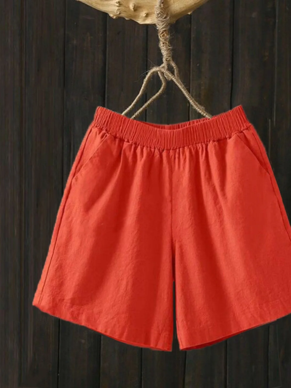 

Women's Summer Loose Slimming Elastic Waist Cotton Shorts Breathable Thin Wide Leg Pants Casual Hot Shorts Trendy