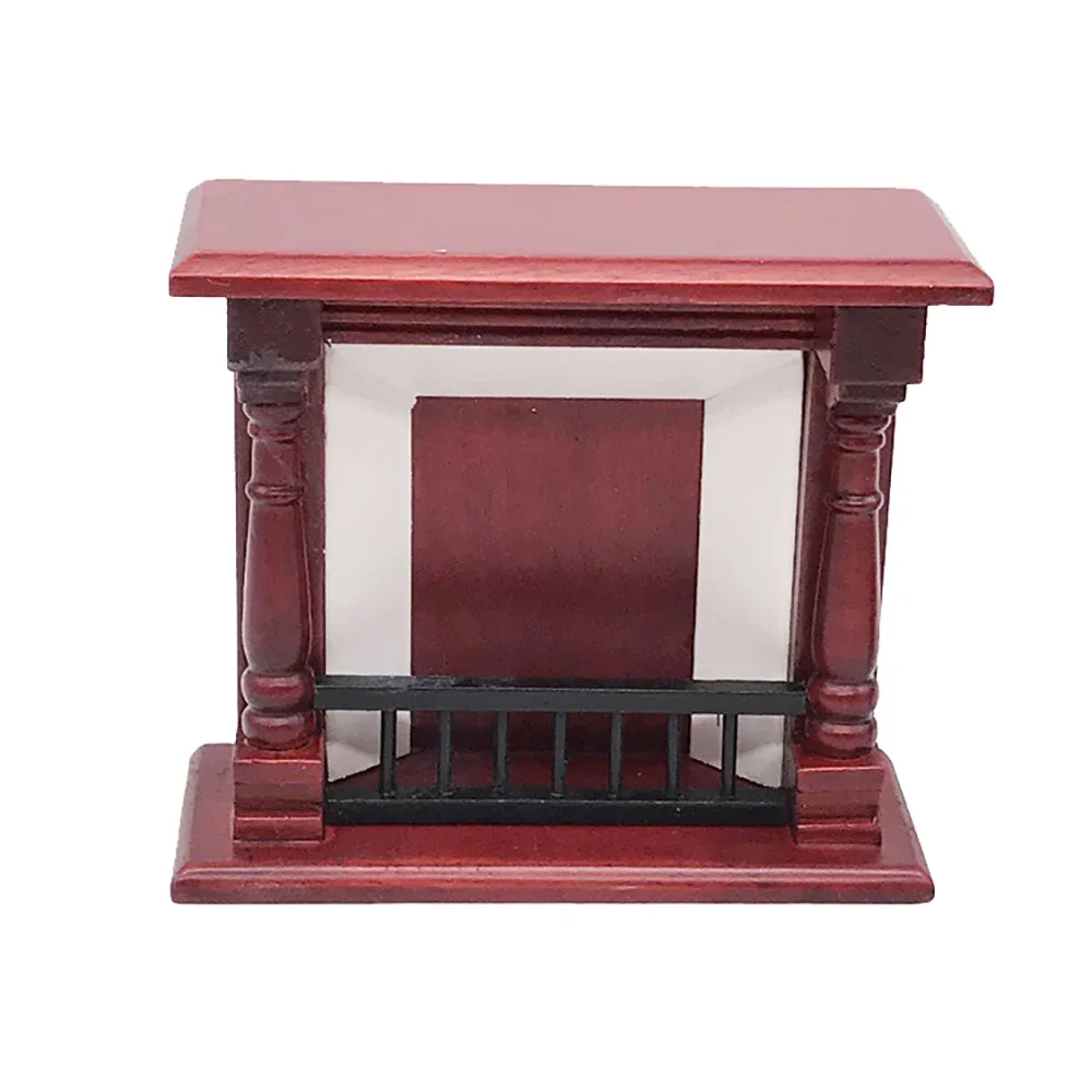 1/12 Dollhouse Miniature Wooden Fireplace Mini Stove Furniture Model Toy for Doll House Accessories Decoration ob11