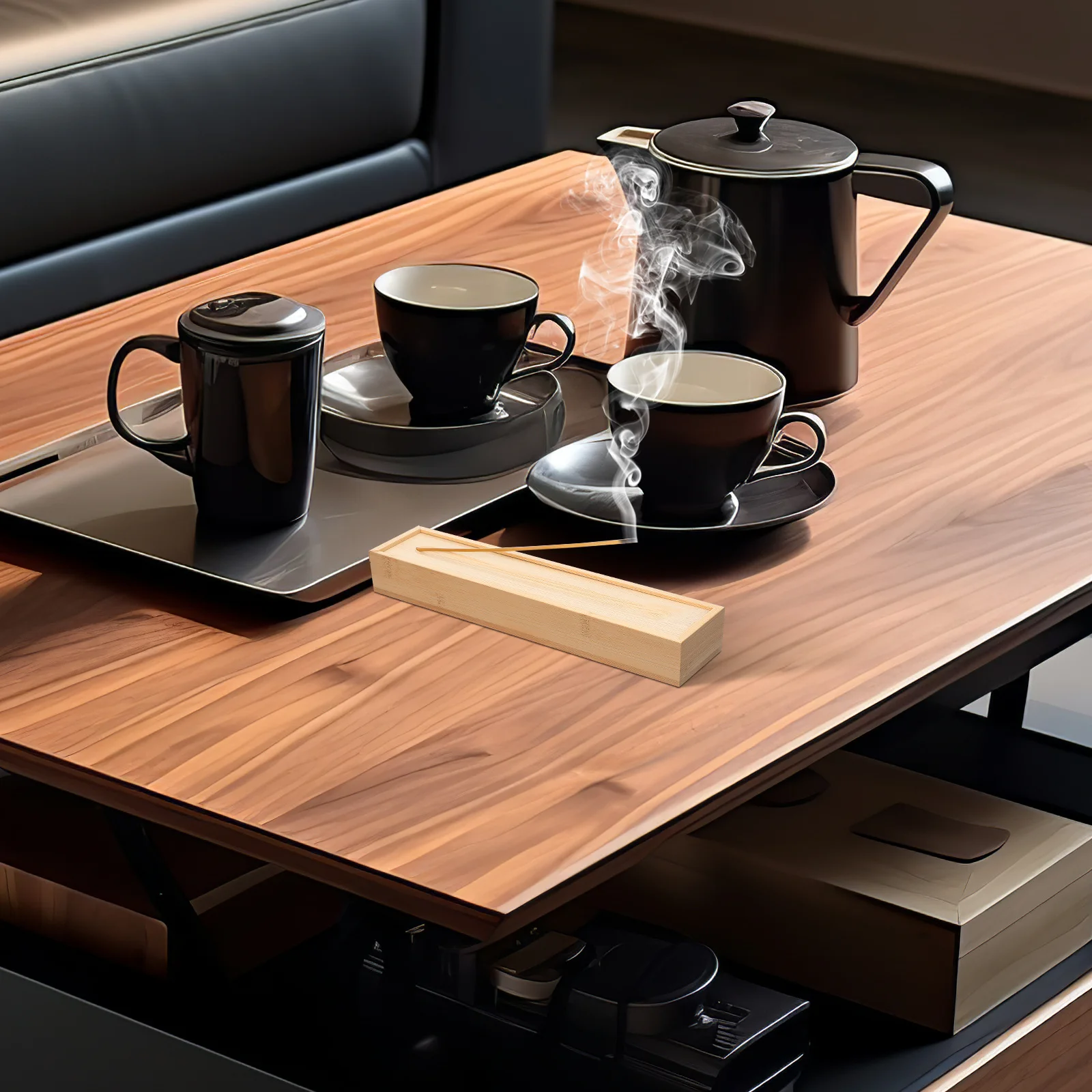 

1pc Bamboo Incense Stick Holder Storage Box Portable Bamboo Incense Container For Yoga Room Spa Bathroom Garden