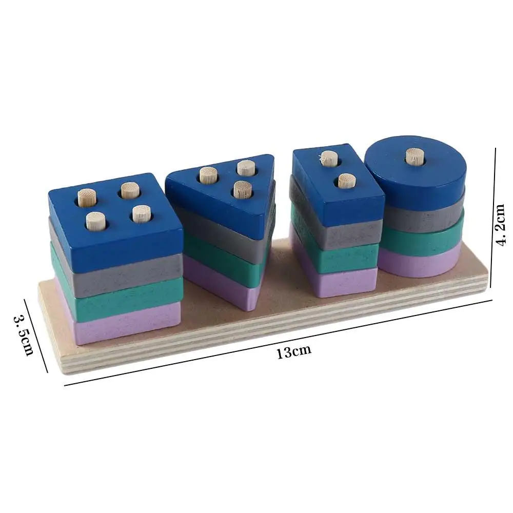 Houten Houten Bouwstenen Educatief Kubusspel Kleur Vorm Match Puzzel Speelgoed Vroeg Leren Montessori Speelgoed Kinderspeelgoed