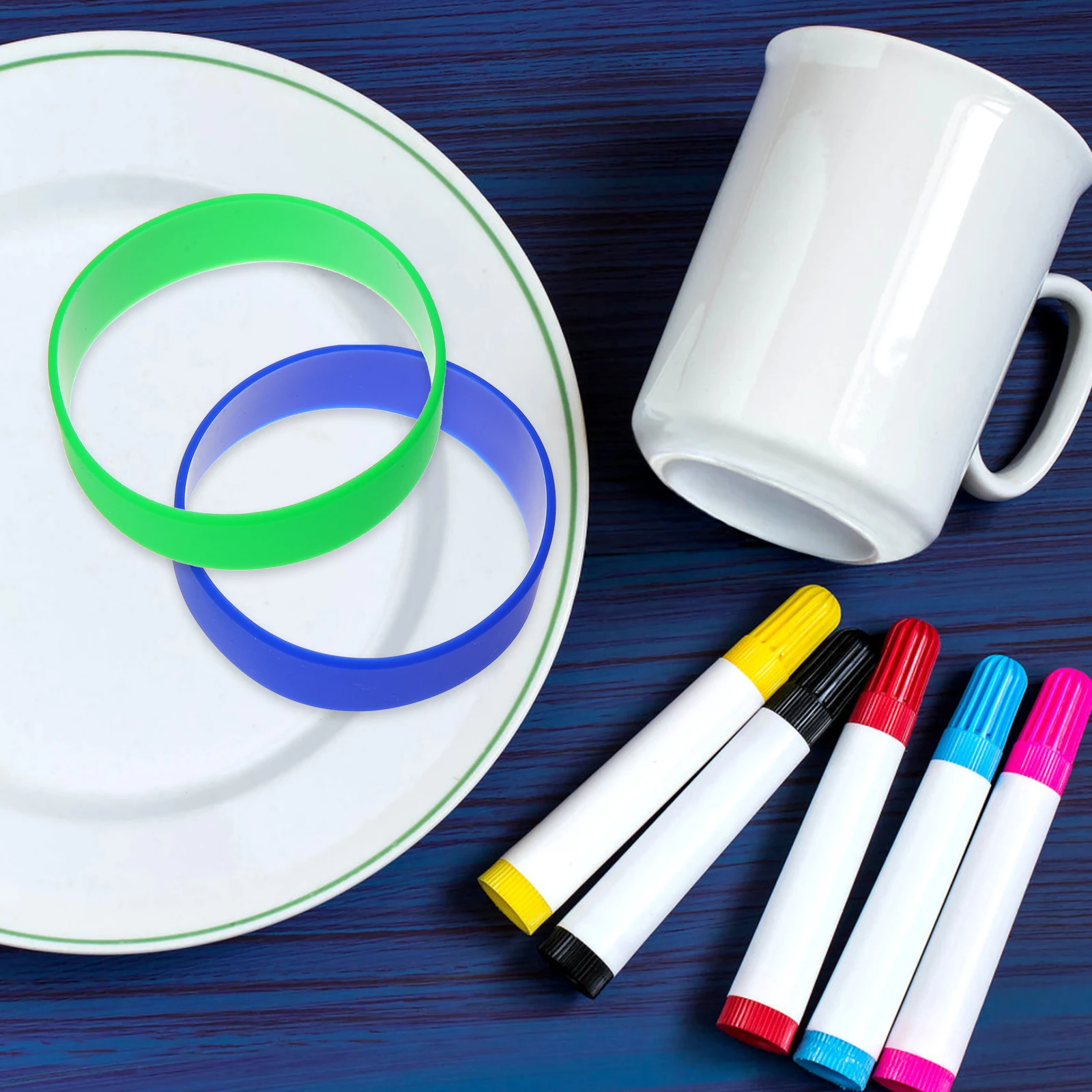 

10 Pcs Sublimation Silicone Bands Elastic Wraps Water Bottle DIY Craft Supplies High Quality Tape Gel Ring Art Supplies