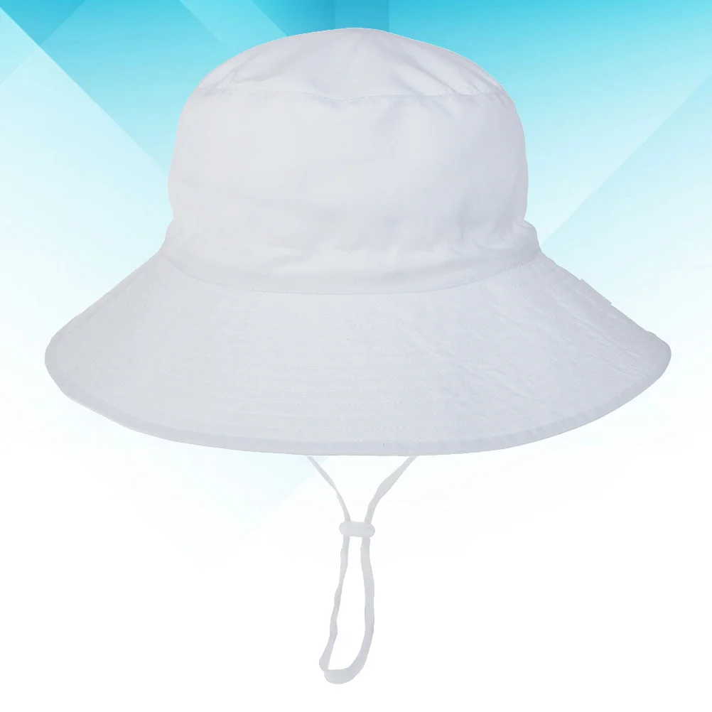 

Quick-Drying Cotton Sun Hat Baby Fisherman Hat Breathable Adjustable Strap Protects Face Eyes Neck for Kids School Travel