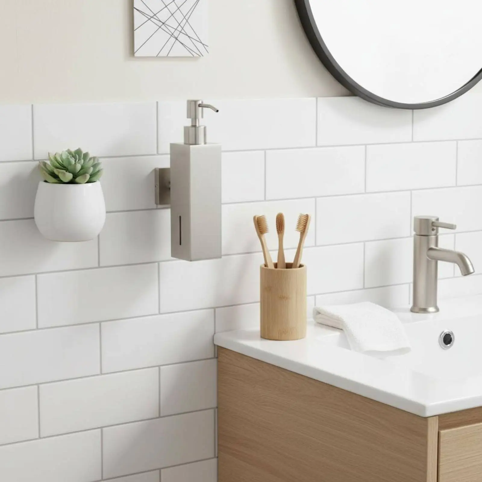 Wall Mounted Soap Dispenser Liquid Level Window Manual Hand Soap Pump Refillable Shower Gel Container for Office, Kitchen