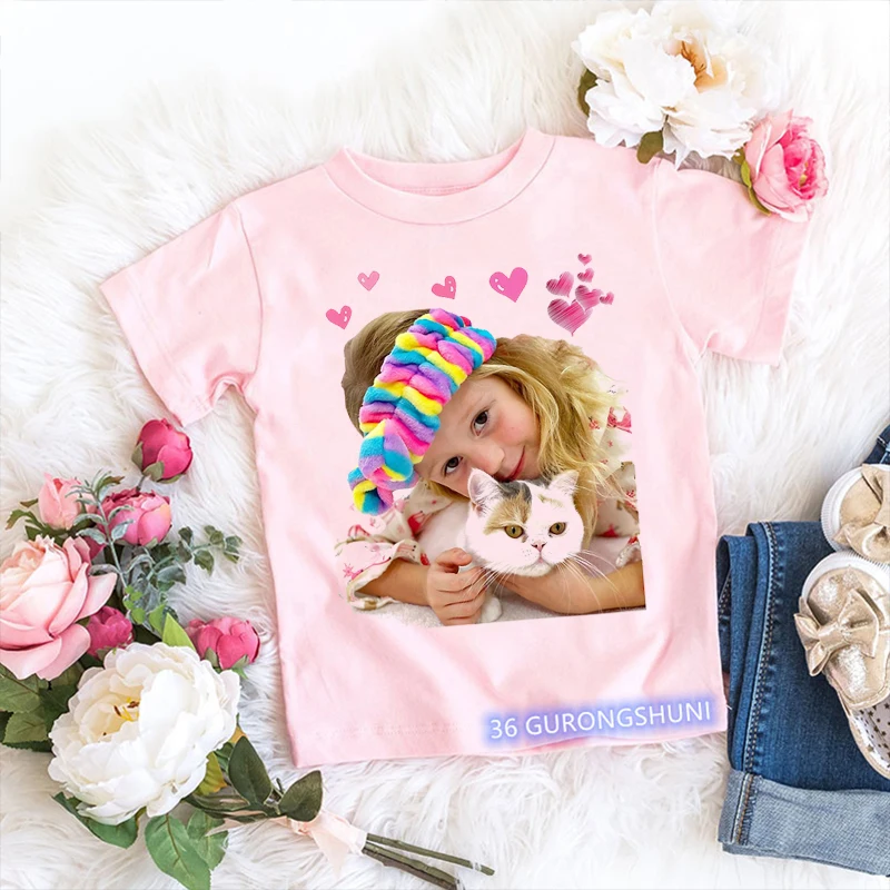 2022 bonito meninas t-shirts bonito dos desenhos animados nastya imprimir meninas roupas de verão crianças t camisa da forma do bebê camiseta rosa topos 3-13