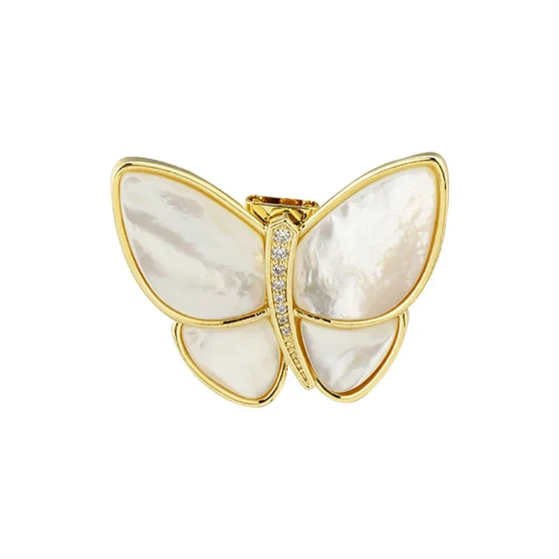 2025 A delicate and natural mother-of-pearl butterfly brooch, a high-end and elegant suit accessory pin