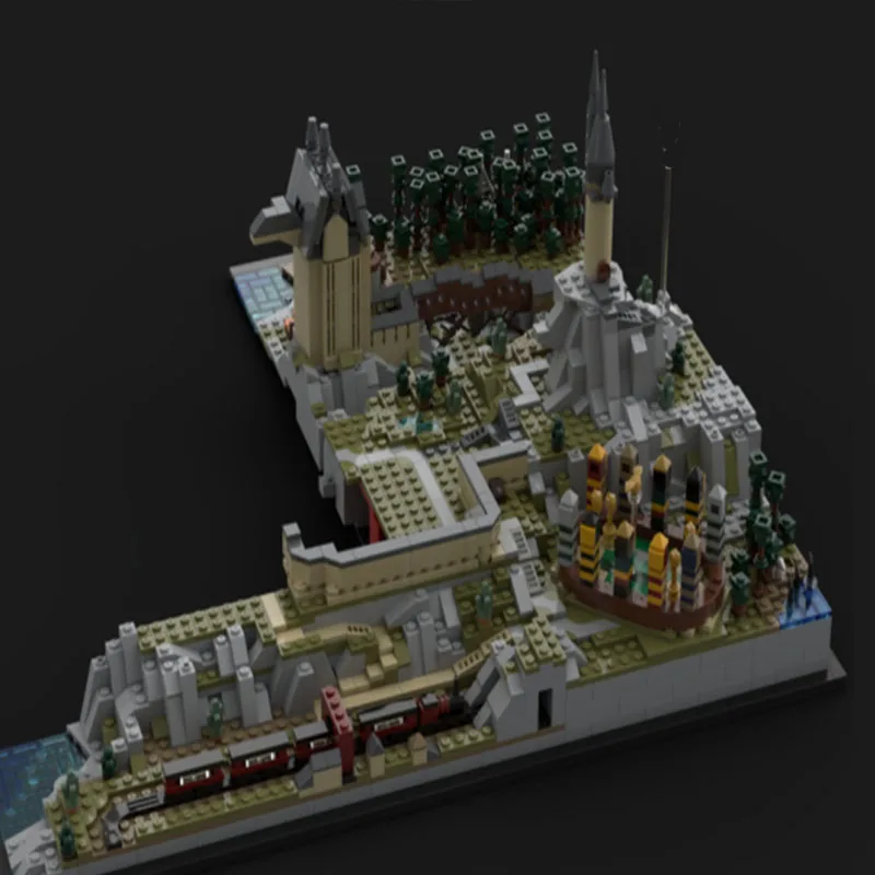 Spot MOC-161358 Tovenaar Kasteel en Grond Uitbreiding Compatibel Middeleeuws Kasteel Model Bouwstenen Assemblage Bouwstenen Speelgoed