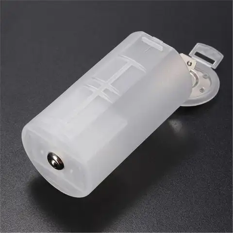 Plastic Battery Converter AA Battery To D Battery Frosted Clear 5th Battery Storage Box Transfer From 5th To 1st