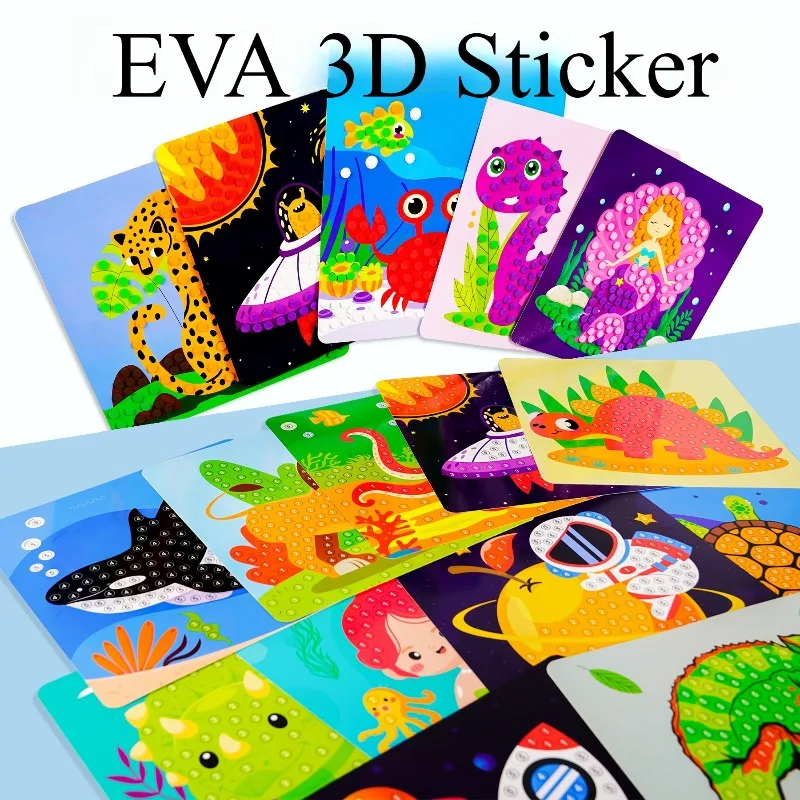 1Pc EVA Mosaico Adesivi Puzzle Kit Arte Artigianato Fatto A Mano FAI DA TE Incolla Pittura Giocattoli Per Bambini Prima Educazione Illuminazione Disegno Giocattoli