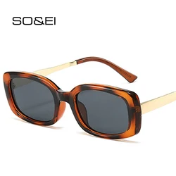 SO&EI Retro Men Square Sunglasses Fashion Gradient Shades UV400 Women Trending Jelly Color Sun Glasses