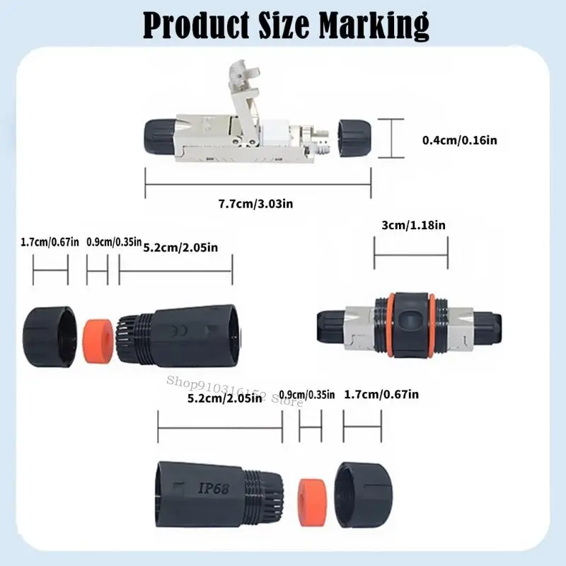 Industrial Cat6 blindado rj45 acoplador feminino ip68 conexão rápida à prova d'água